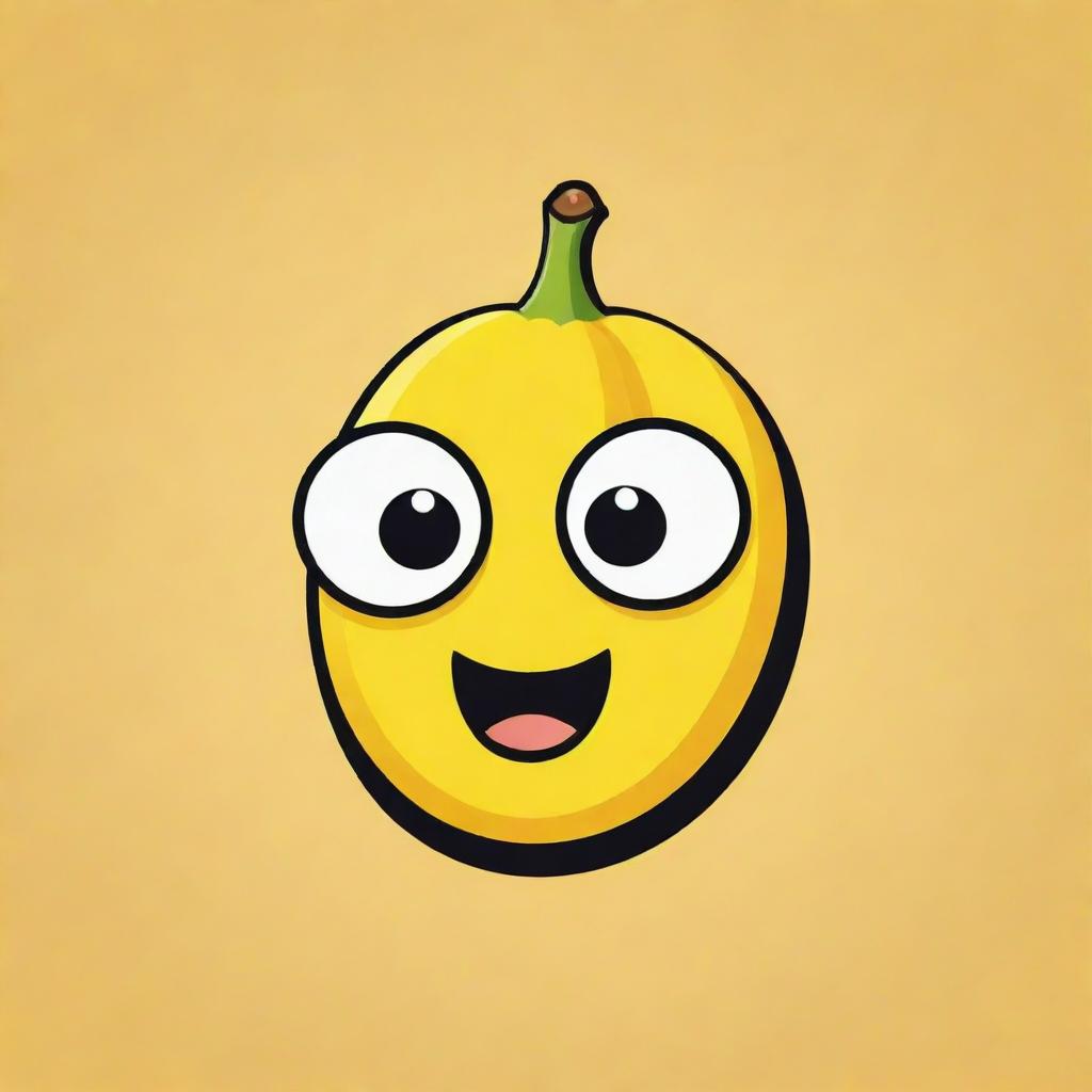 A cartoon-like logo featuring a banana with eyes and a mouth.