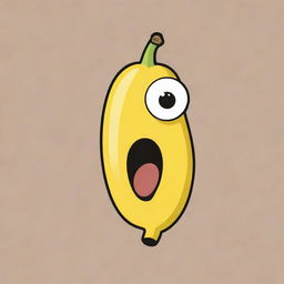 A cartoon-like logo featuring a banana with eyes and a mouth.