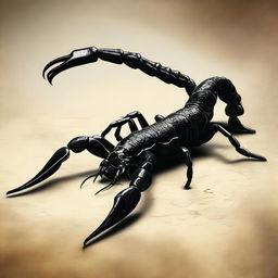 An ultra-high definition digital art piece showcasing the world's deadliest scorpion, the Deathstalker