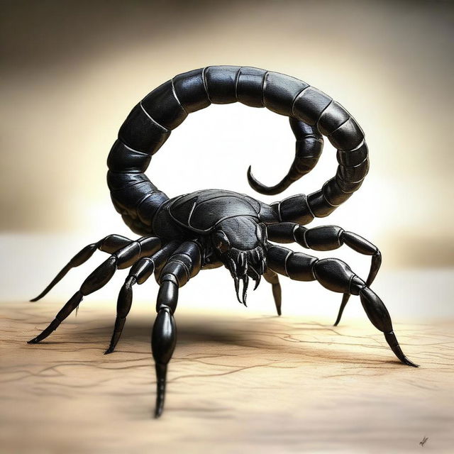 An ultra-high definition digital art piece showcasing the world's deadliest scorpion, the Deathstalker