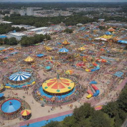 A sprawling playland bustling with a myriad of colorful, playful activities, able to accommodate ten million children at once.