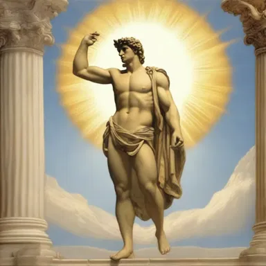 In Greek mythology, the bright sun was indicative of the god Apollo's presence.