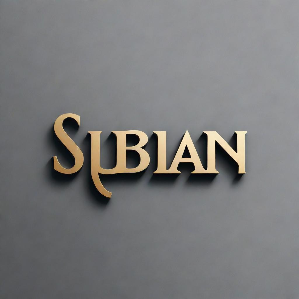 Create a stylish and modern logo featuring the name 'Subhan' in bold, dynamic lettering.