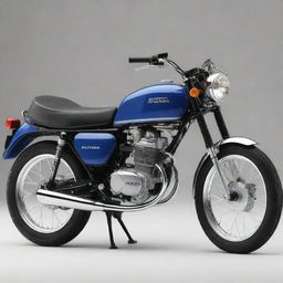 Generate an image of a pristine Honda CD70 motorcycle, accurately capturing its distinctive features such as its retro-inspired design, glossy paint, and slender build.