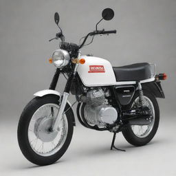 Generate an image of a pristine Honda CD70 motorcycle, accurately capturing its distinctive features such as its retro-inspired design, glossy paint, and slender build.