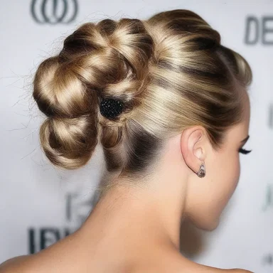 She used a stylus as a hair accessory, giving her hairstyle a unique and edgy look.