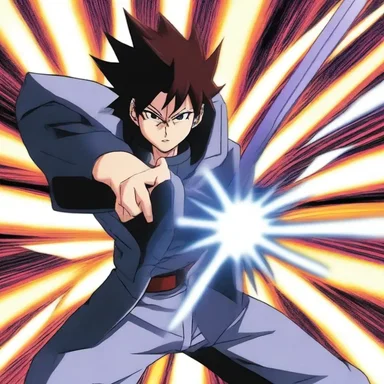 In the anime series, the protagonist's stylus transformed into a powerful weapon, allowing him to defeat his foes.