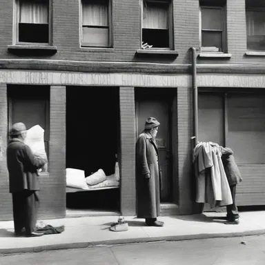 During the Great Depression, homeless families were given shelter rent-free in government-funded apartments.