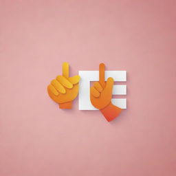 Create a dynamic logo with the name 'E and E'. Include the 'love-you' gesture emoji (🤟) prominently in the design.