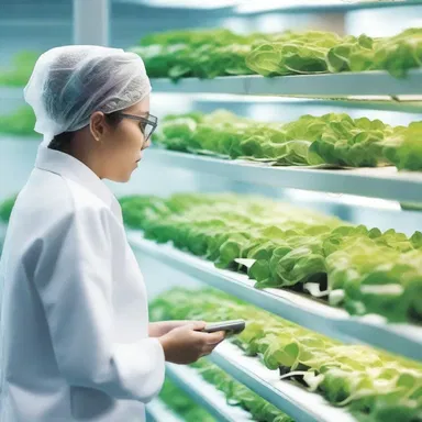 In the futuristic world depicted in the science fiction novel, fresh food is produced using advanced technology and hydroponic systems.