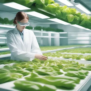 In the futuristic world depicted in the science fiction novel, fresh food is produced using advanced technology and hydroponic systems.