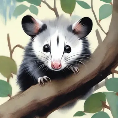 The artist chose to depict the common opossum in their painting as a symbol of resilience and adaptability.