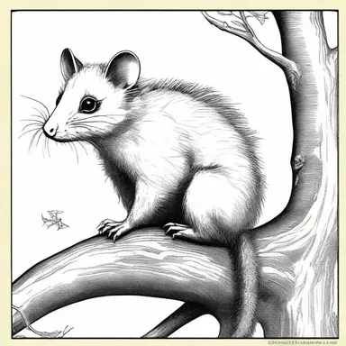 In ancient folklore, the common opossum was often featured in myths and legends as a trickster animal with clever and cunning abilities.