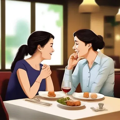 As the couple dined together, she found his hiccoughs endearing and laughed at each one.