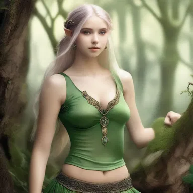 In the magical land of Elphoria, the elves wore tank tops made of enchanted silk.