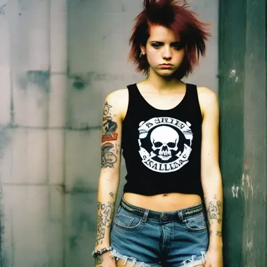 In the best-selling novel, the rebellious protagonist often donned a black tank top adorned with punk band patches.