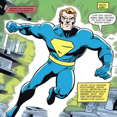 In the comic book, the flukey lab experiment resulted in the protagonist gaining superpowers.