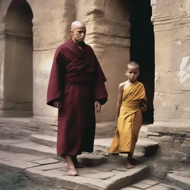 The flukey twist of fate brought the lost child safely to the doorstep of a monastery, where he was raised by the monks.