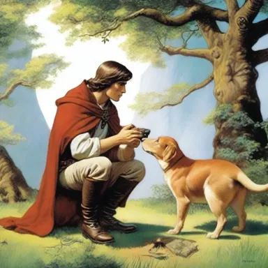 In the fantasy novel, the hero stumbled upon a flukey enchanted object that granted him the ability to speak to animals.