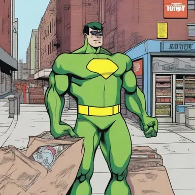 The superhero comic depicts a scenario where the city's food supplies are understocked, leaving the citizens in a dire situation.