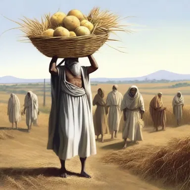 According to the myth, the god of harvest understocked the crops as a punishment for the humans' disobedience, resulting in a famine.