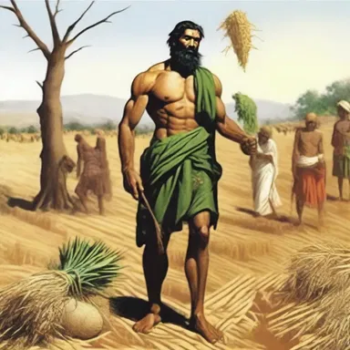 According to the myth, the god of harvest understocked the crops as a punishment for the humans' disobedience, resulting in a famine.