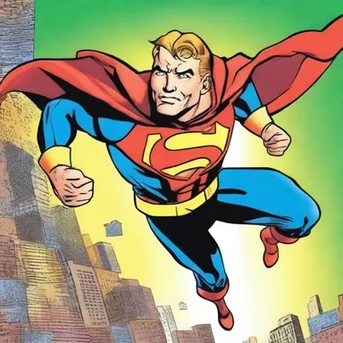 In the comic book, the superhero's glowing personality and determination inspired readers to never give up.
