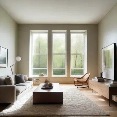 The architect incorporated strategically placed windows to allow natural glowing light into the room, creating a warm and inviting ambience.