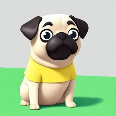 The cartoon character had a pug-nose, which added to its adorable and comical appearance.