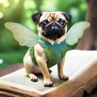 The fairy-tale creature featured in the book was described as having a pug-nose, giving it a whimsical and otherworldly charm.