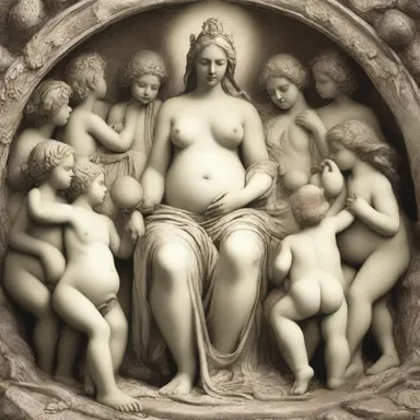 According to ancient myths, the goddess of fertility was said to have the power of schizogony, enabling her to give birth to many offspring at once.