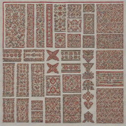 A detailed array of tatreez Palestinian cross stitch patterns