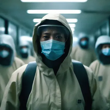 The movie depicts a devastating pandemic caused by the pneumococcal bacteria, leading to a dystopian society.