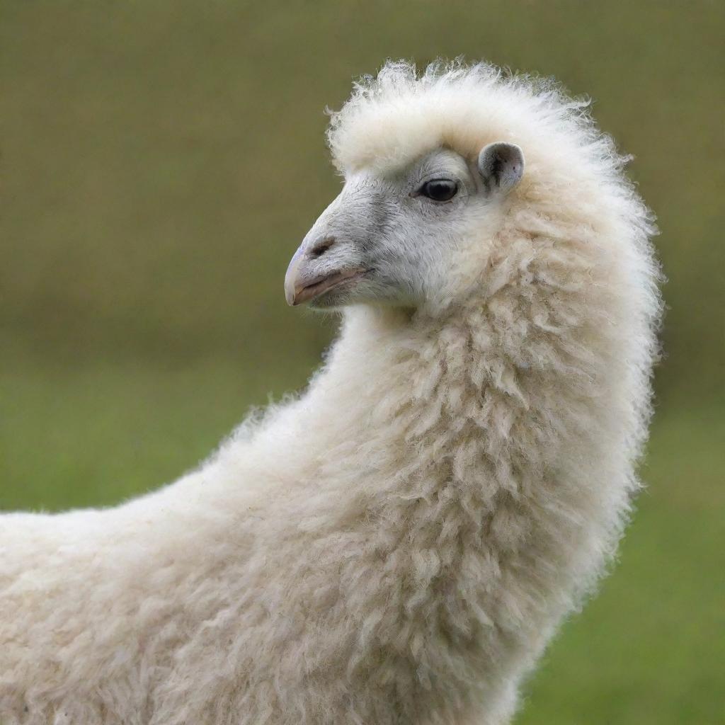 A unique bird possessing the unusual feature of sheep's wool for feathers.