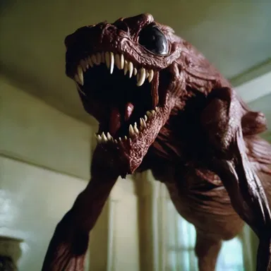 The horror movie showcased a terrifying monster with a hinge joint in its jaw, enabling it to open its mouth wider than any normal human.