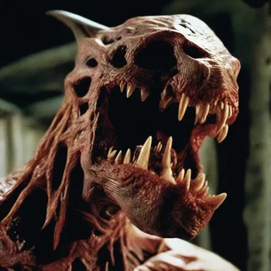 The horror movie showcased a terrifying monster with a hinge joint in its jaw, enabling it to open its mouth wider than any normal human.