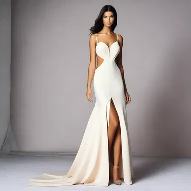 The designer created a stunning dress with a cutout at the hinge joint of the elbow, allowing for easy movement.