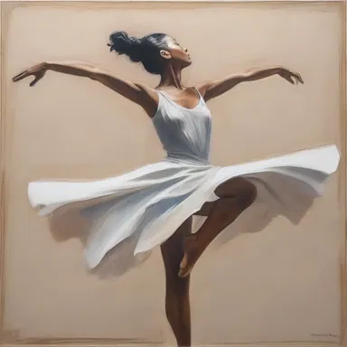 The artist painted a beautiful portrait of a dancer in mid-air, gracefully showcasing the movement of her hinge joint.
