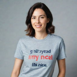 A graphic t-shirt design prominently featuring the text 'ONLY SAYING IT REAL NICE'.