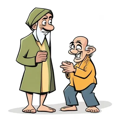 In the cartoon, the character portrayed a niggardly character who refused to give even a single coin to the beggar.