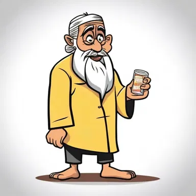 In the cartoon, the character portrayed a niggardly character who refused to give even a single coin to the beggar.