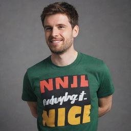 A graphic t-shirt design prominently featuring the text 'ONLY SAYING IT REAL NICE'.