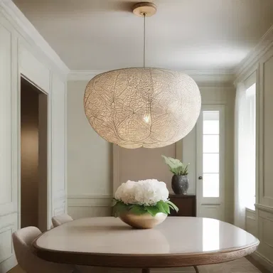 The architect designed a light fixture with cordiform leaf patterns, adding a touch of romance to the space.