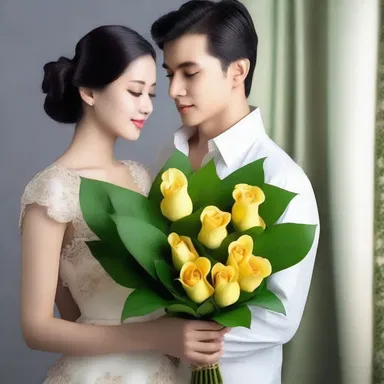 He presented his lover with a bouquet of cordiform leaves as a sign of his affection for her.