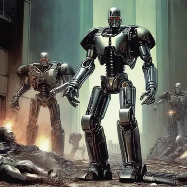 The author created a fascinating fictional world where terminators were the heroes of the epic literature.