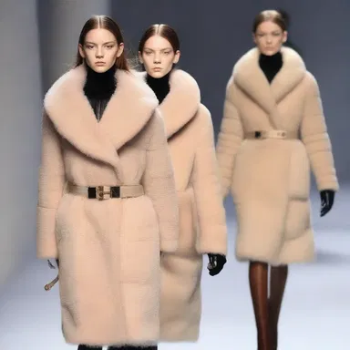The designer's new collection featured coats made of luxurious mouton fur.