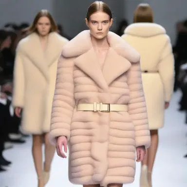 The designer's new collection featured coats made of luxurious mouton fur.