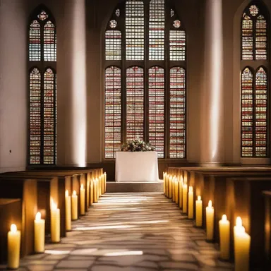 During the ceremony, the sunlight streamed through the stained glass louvres of the church, creating a stunning effect on the altar.