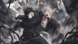 This high-quality digital art image, drawn in the style of the anime series Jujutsu Kaisen, cinematically portrays a 'Pit of Despair