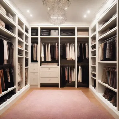 The extent of her fashion collection spread across multiple walk-in closets.